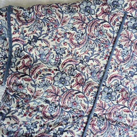 7 For All Mankind Quilted Floral Paisley Jacket White Blue Trim - Picture 12 of 16